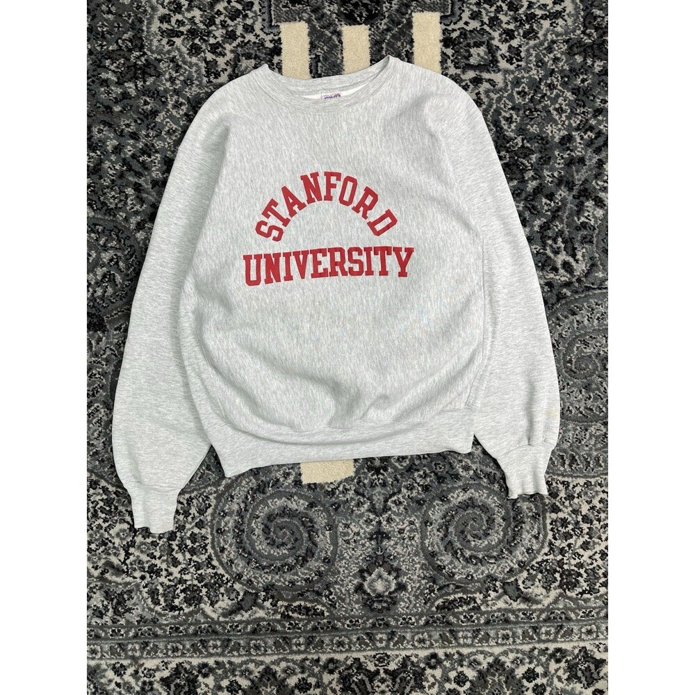 Vintage Stanford Hoodie Mens Large Grey Heavy Sweatshirt MVP Made in USA 80s 90s